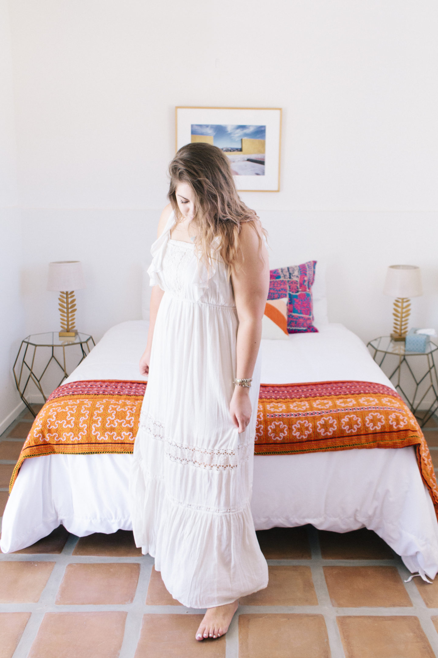 white boho maxi dress