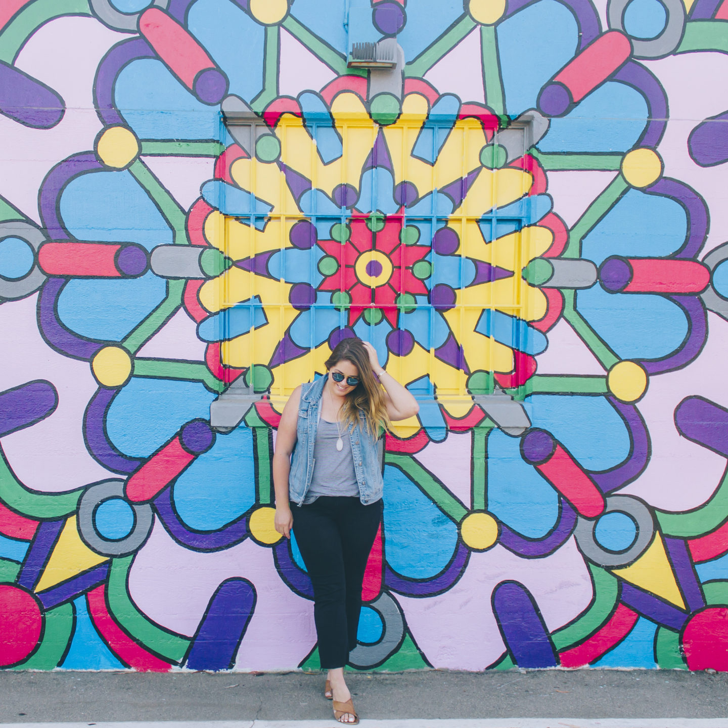 The Coolest Wall in Orange County, Denim on Denim + A Link Up // wanderabode.com