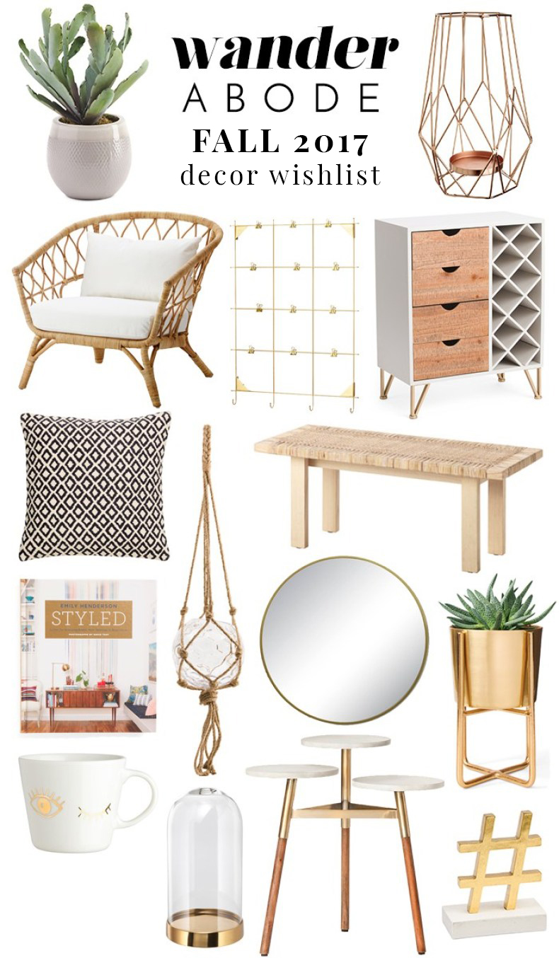 Wander Abode Fall 2017 Decor Wishlist - boho decor, rattan