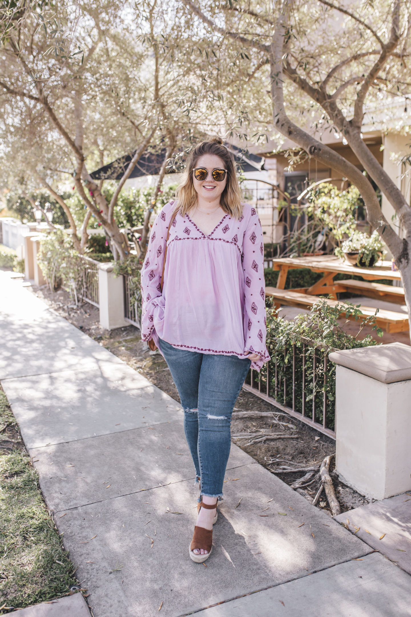 free people embroidered tunic, spring outfit ideas