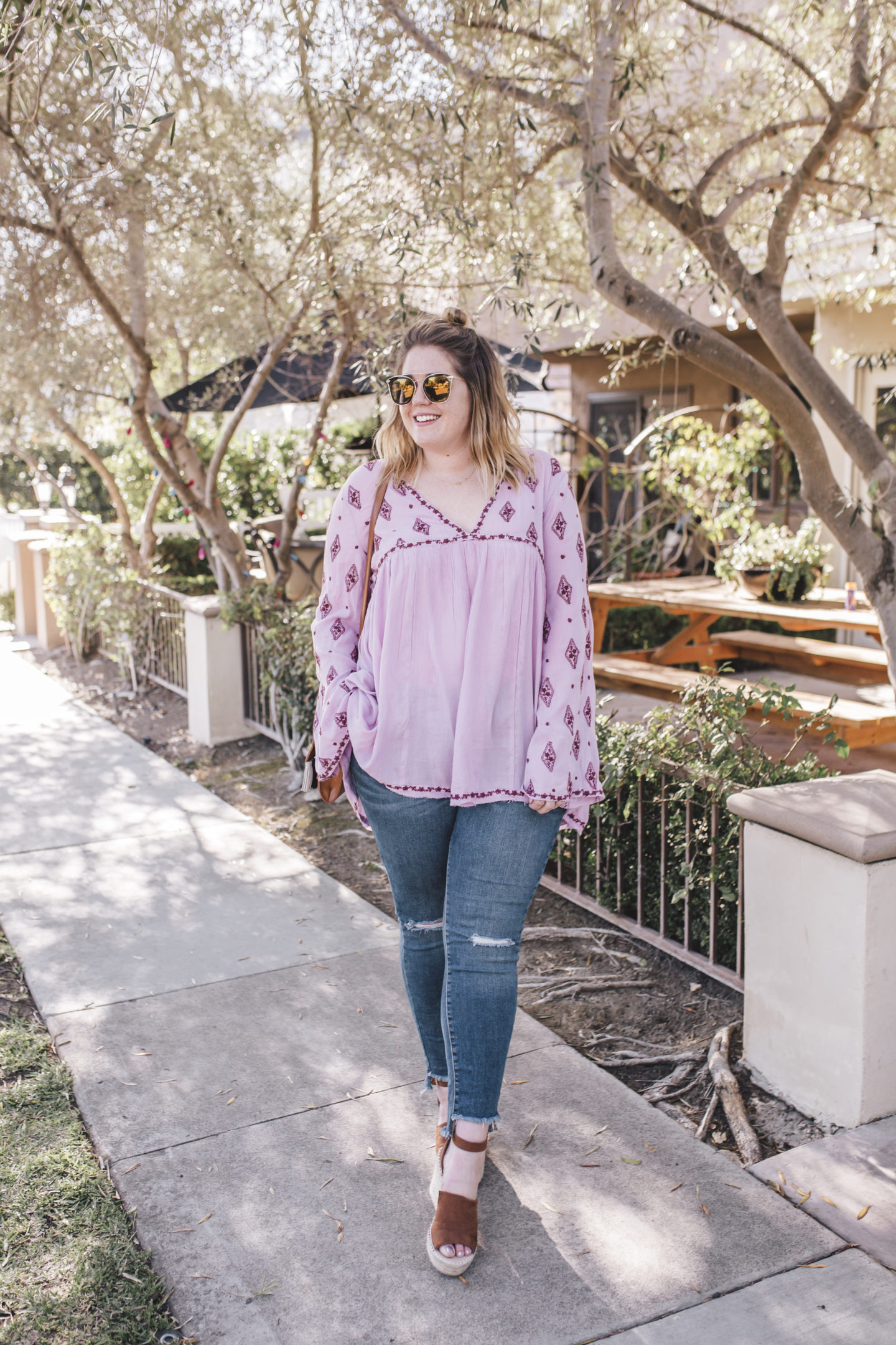 free people embroidered tunic, spring outfit ideas