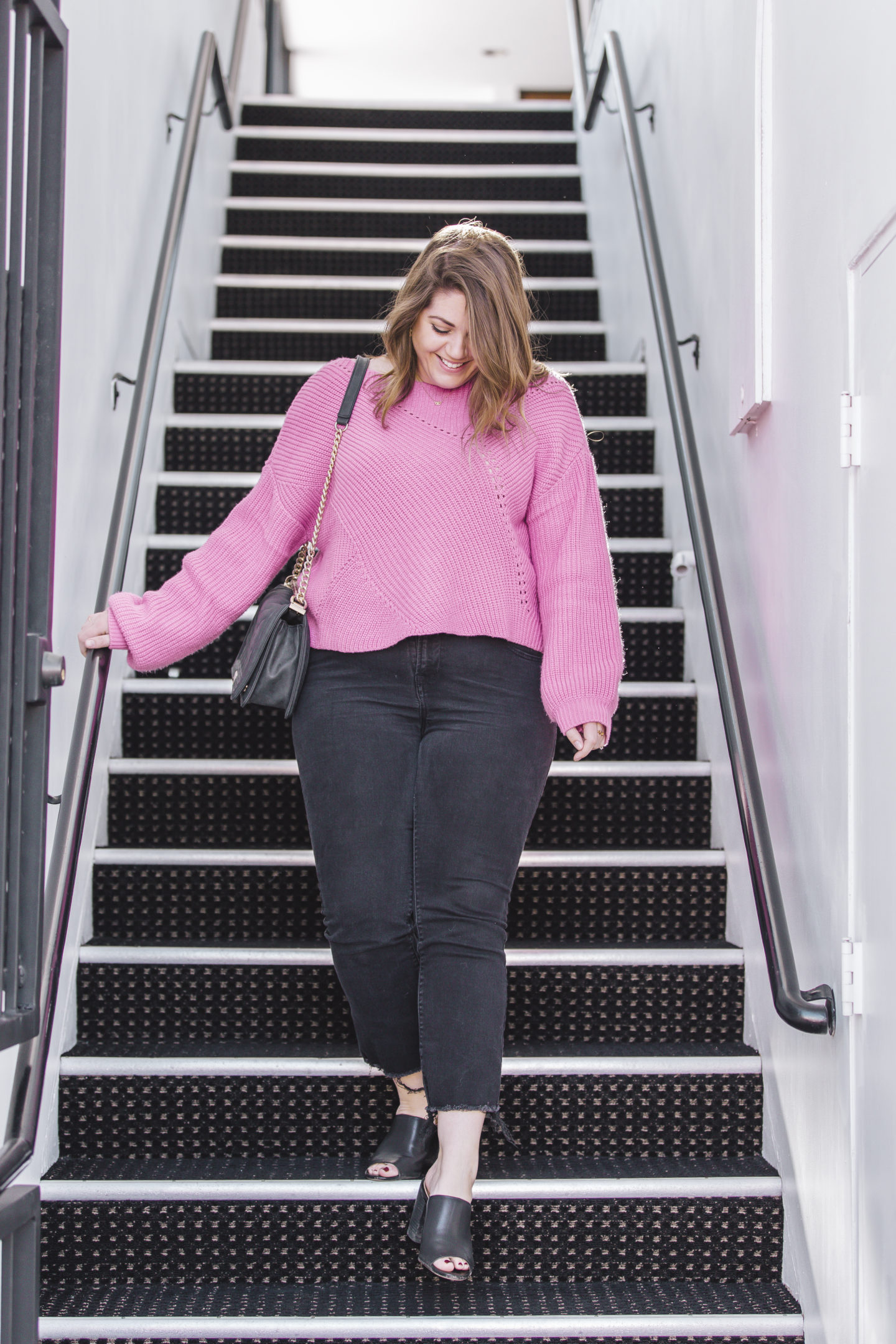 pink sweater, winter outfit, lido marina village, orange county fashion blogger