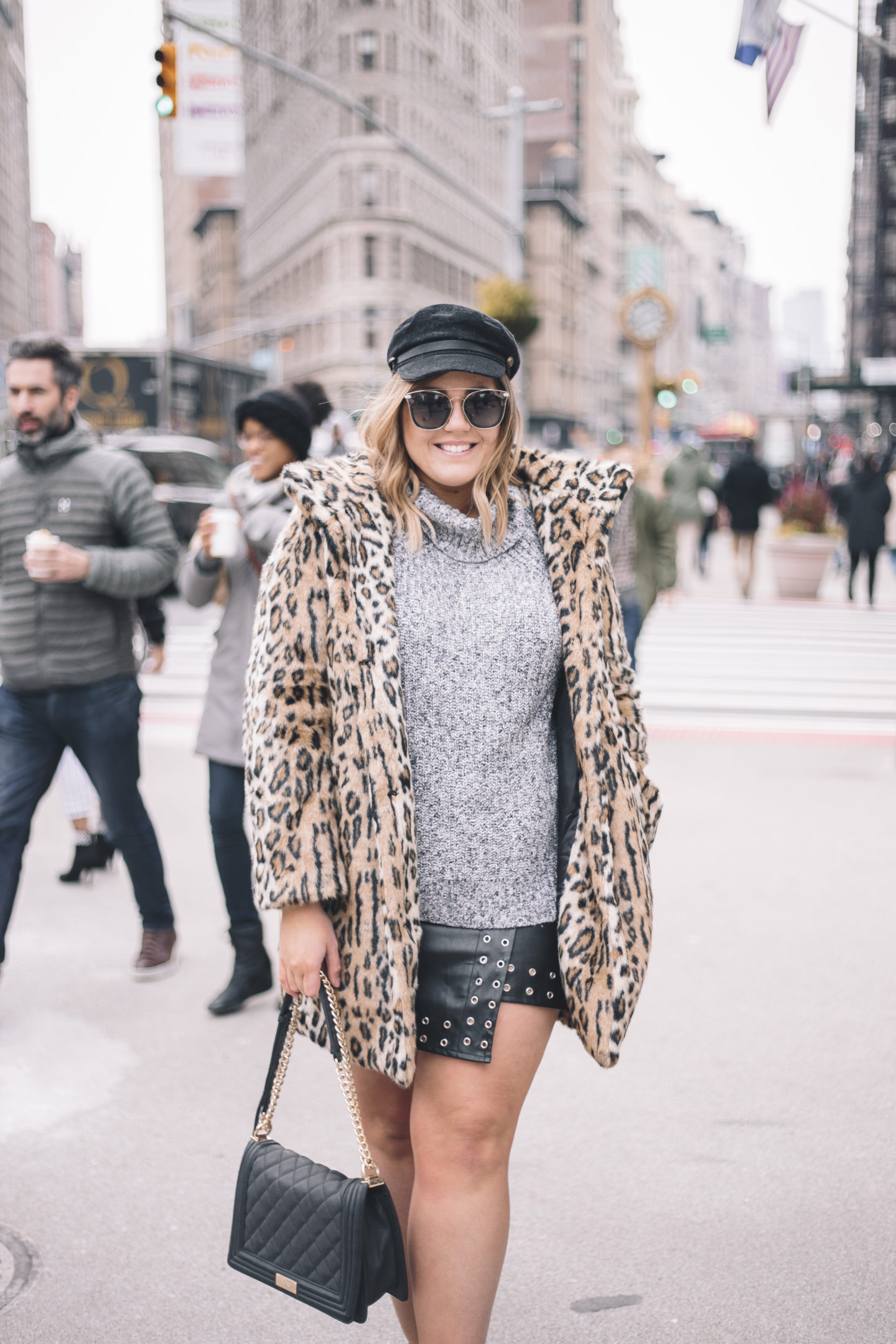 Monochrome Outfit + A Pop Of Leopard at NYFW