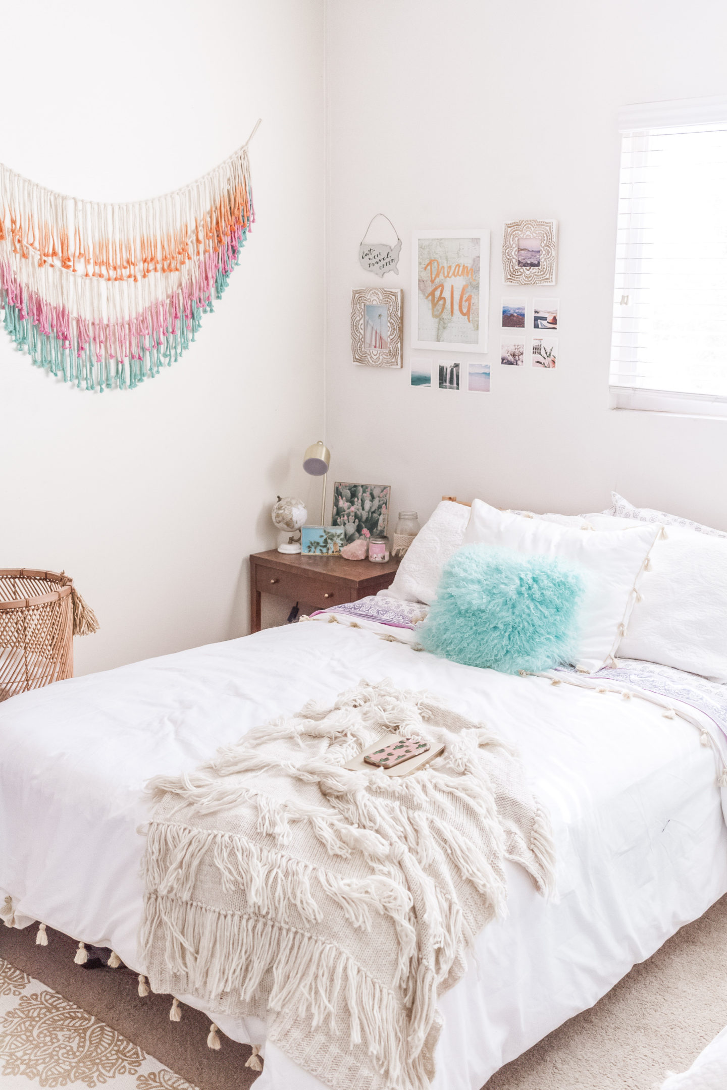 bright boho chic bedroom #mypbteen #sponsored