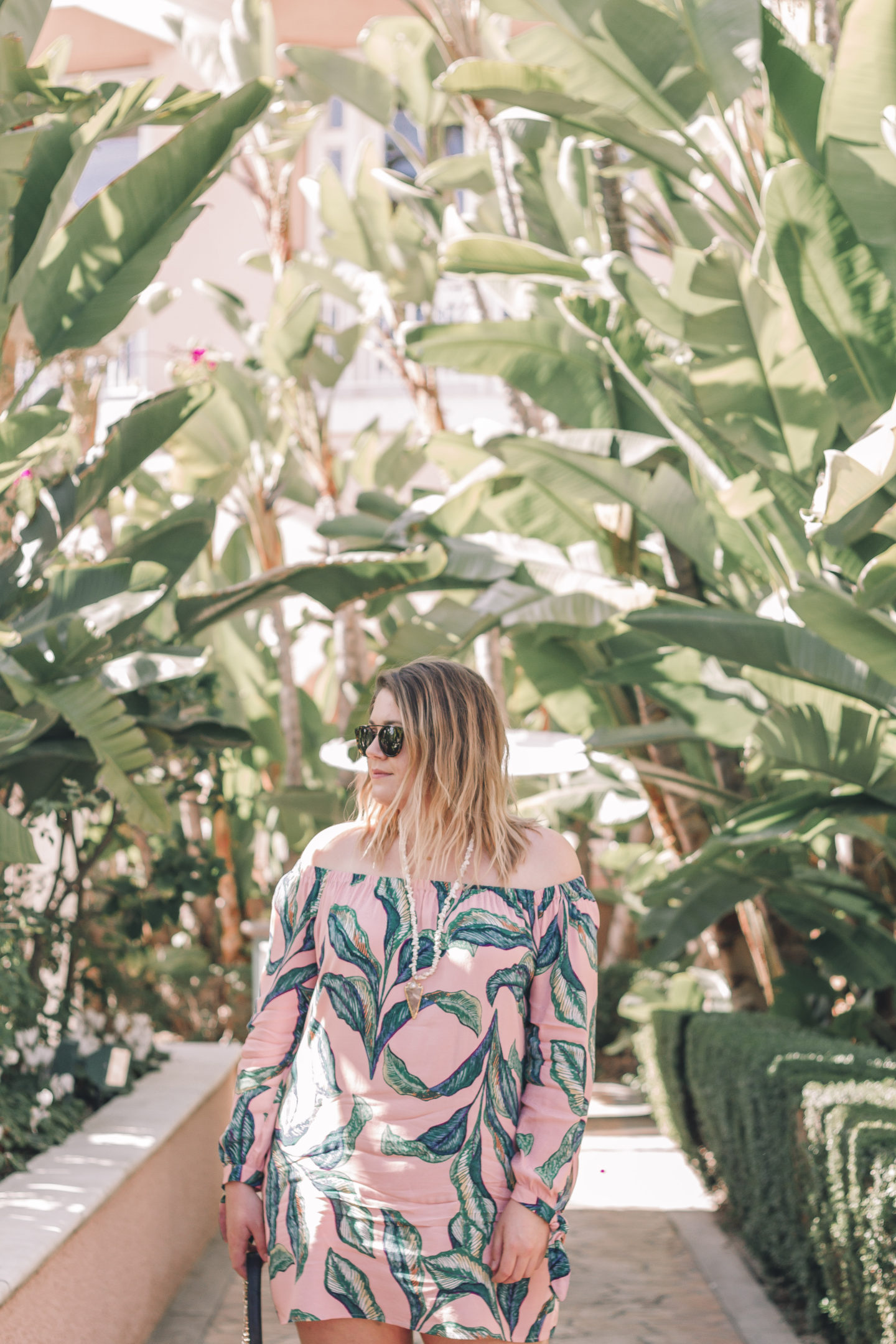 Palm Print Dress at The Beverly Hills Hotel