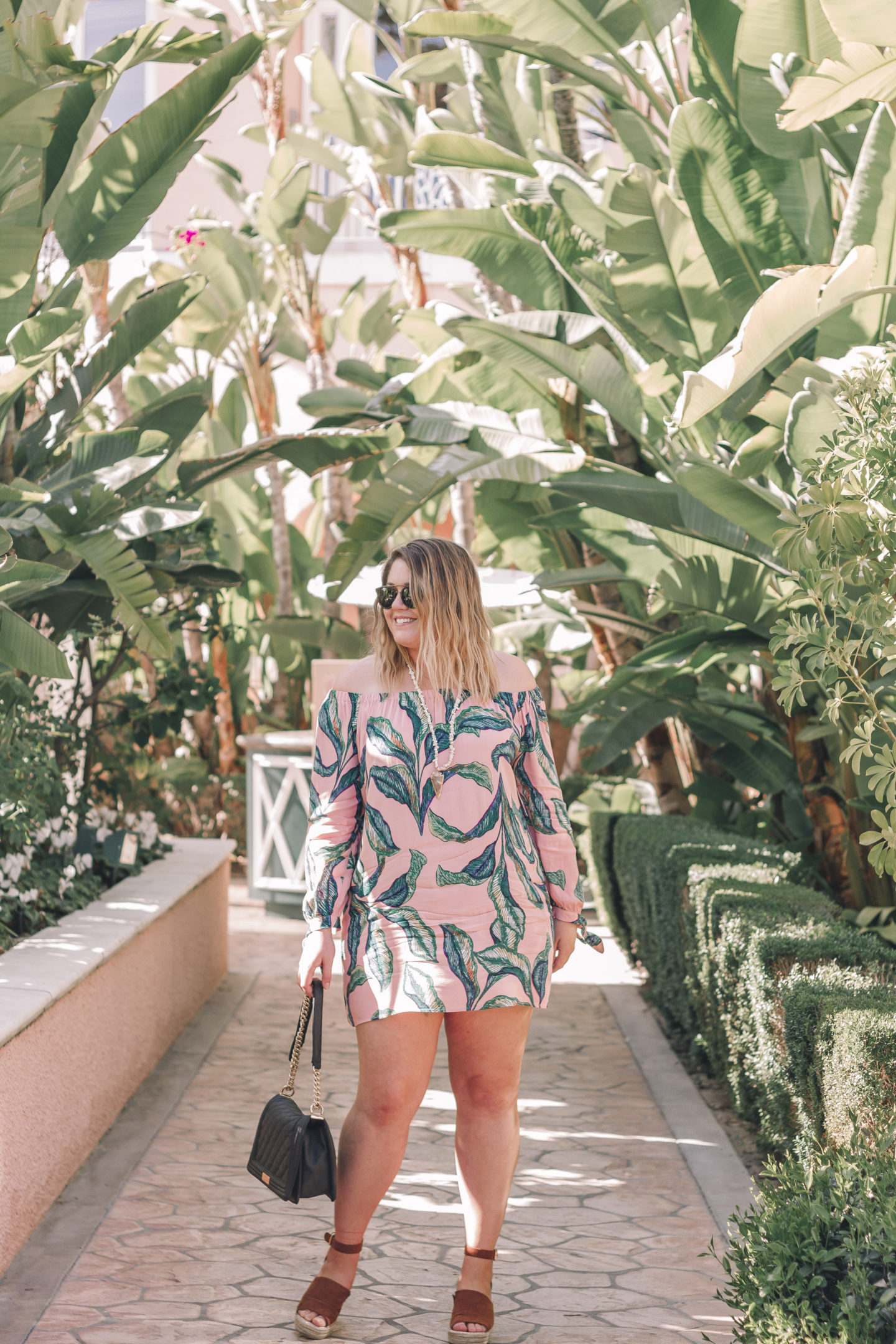 Palm Print Dress at The Beverly Hills Hotel