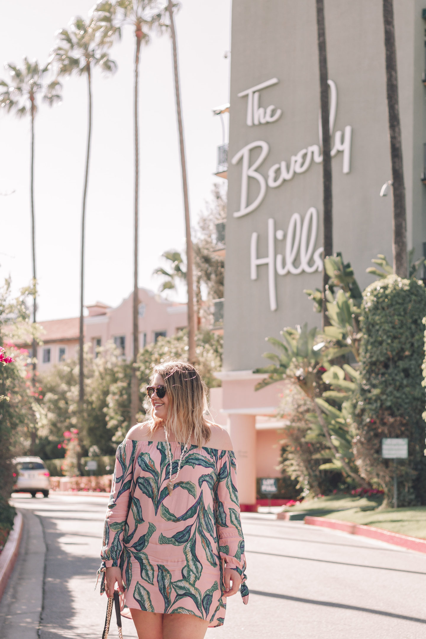 Palm Print Dress at The Beverly Hills Hotel