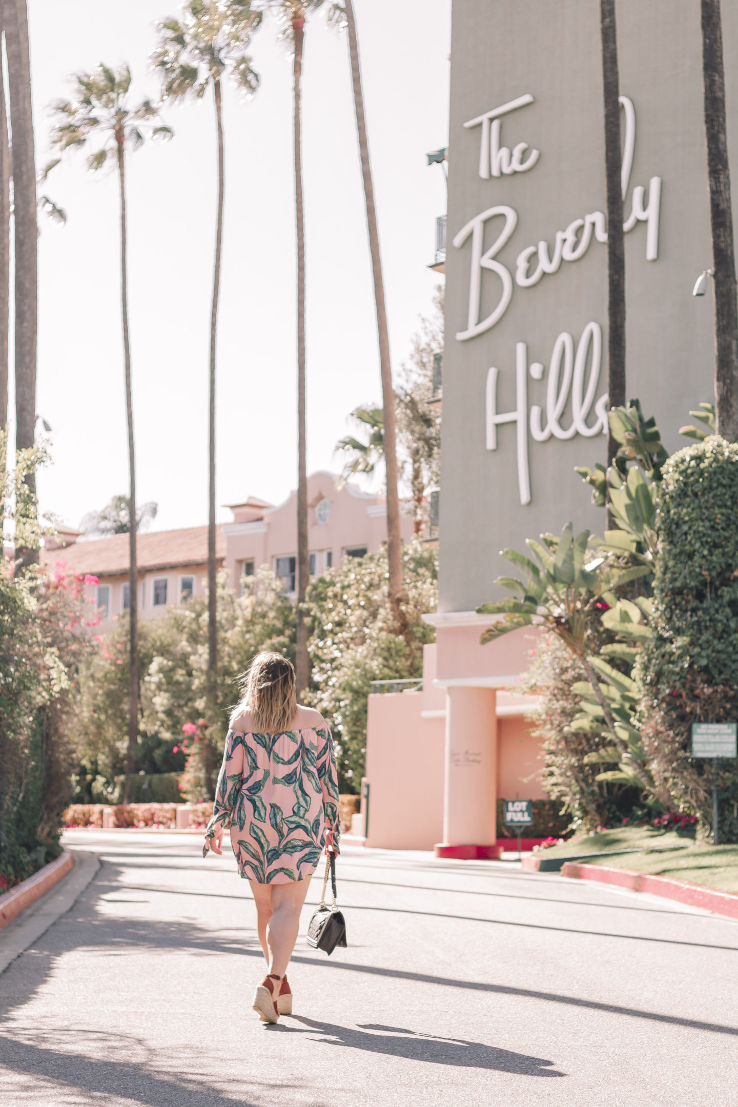 Palm Print Dress at The Beverly Hills Hotel