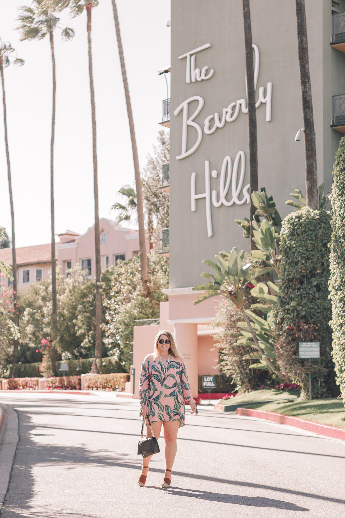 Palm Print Dress at The Beverly Hills Hotel