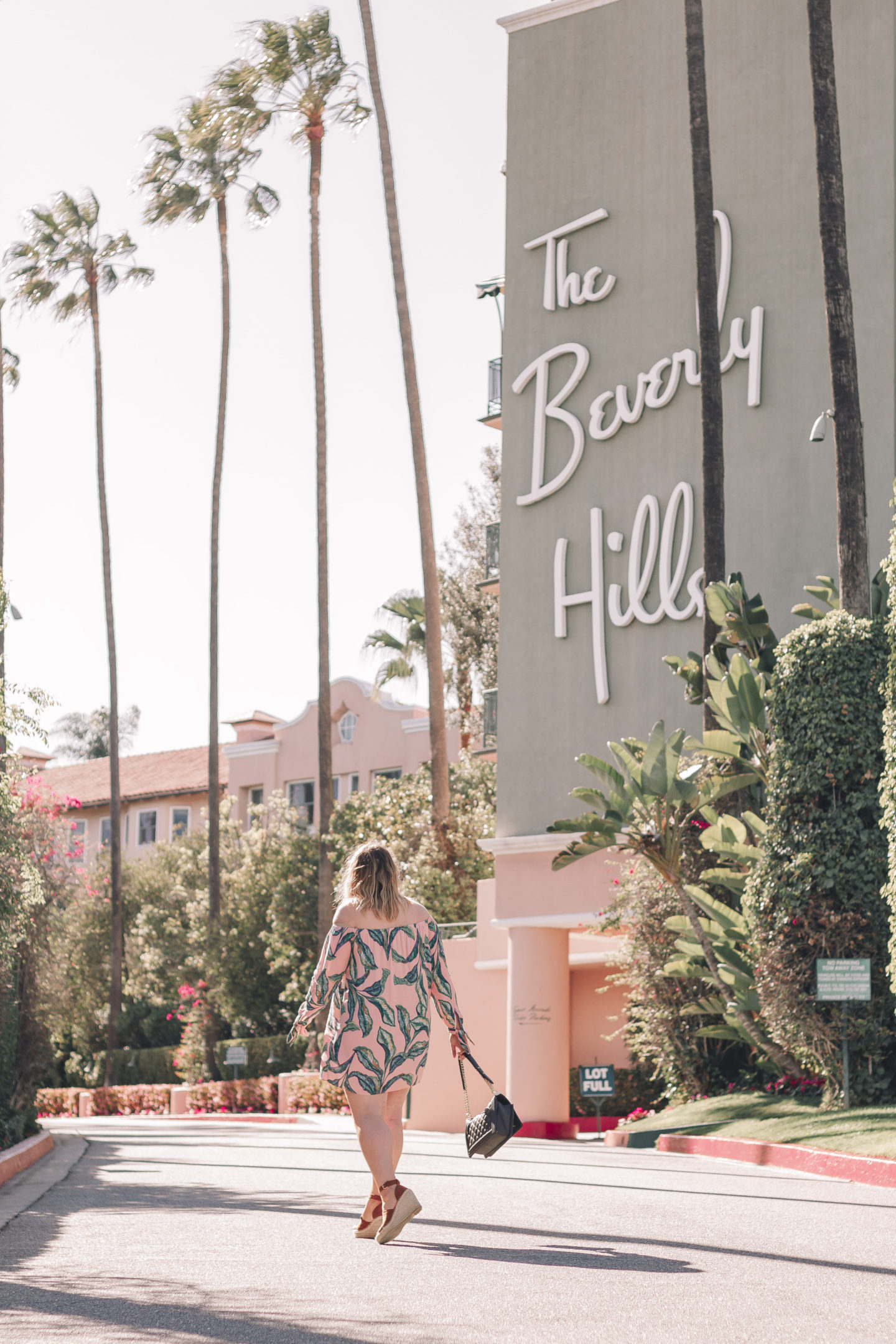 Palm Print Dress at The Beverly Hills Hotel