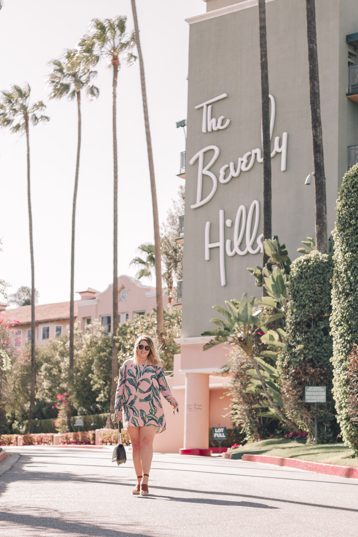 Palm Print Dress at The Beverly Hills Hotel