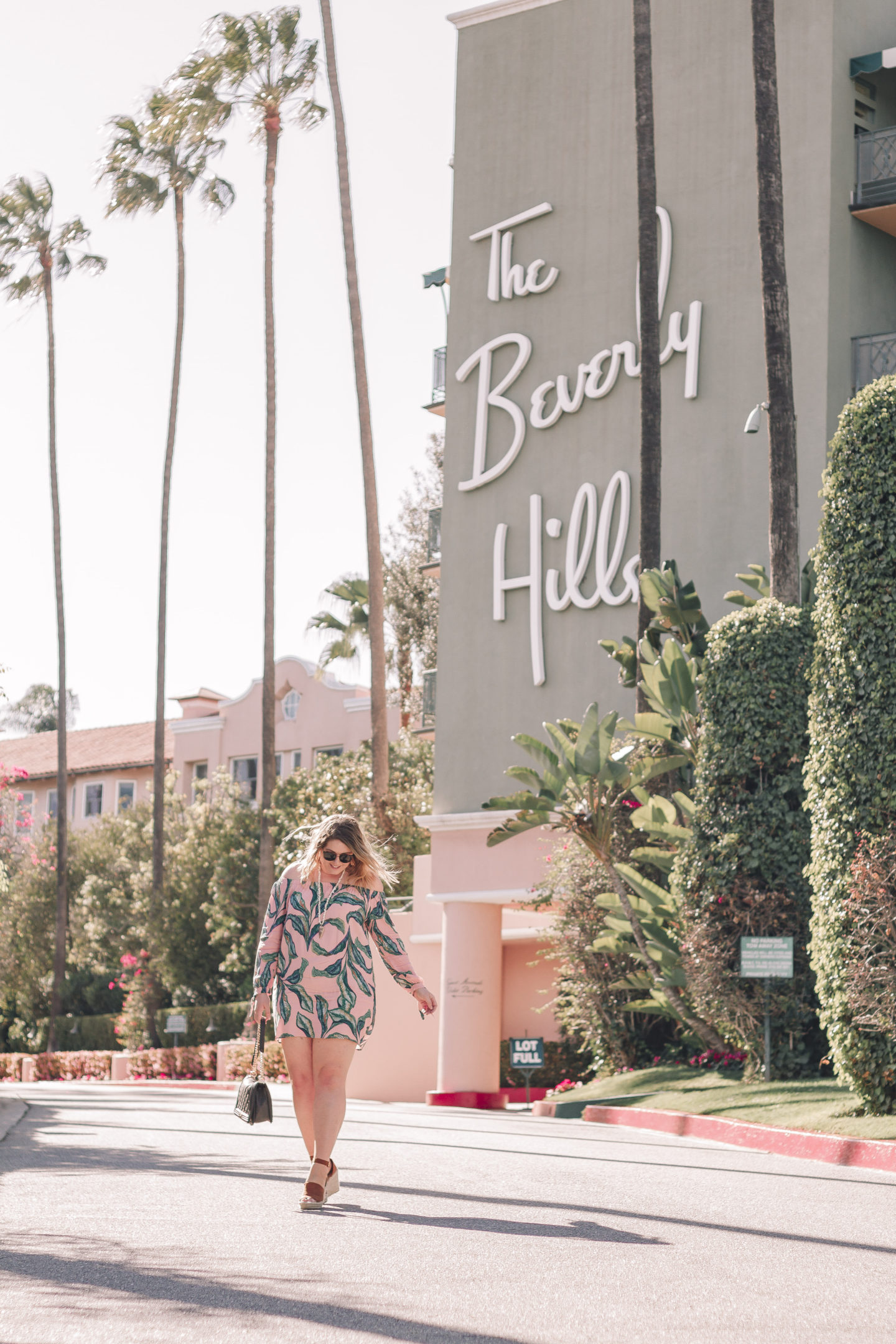 Palm Print Dress at The Beverly Hills Hotel