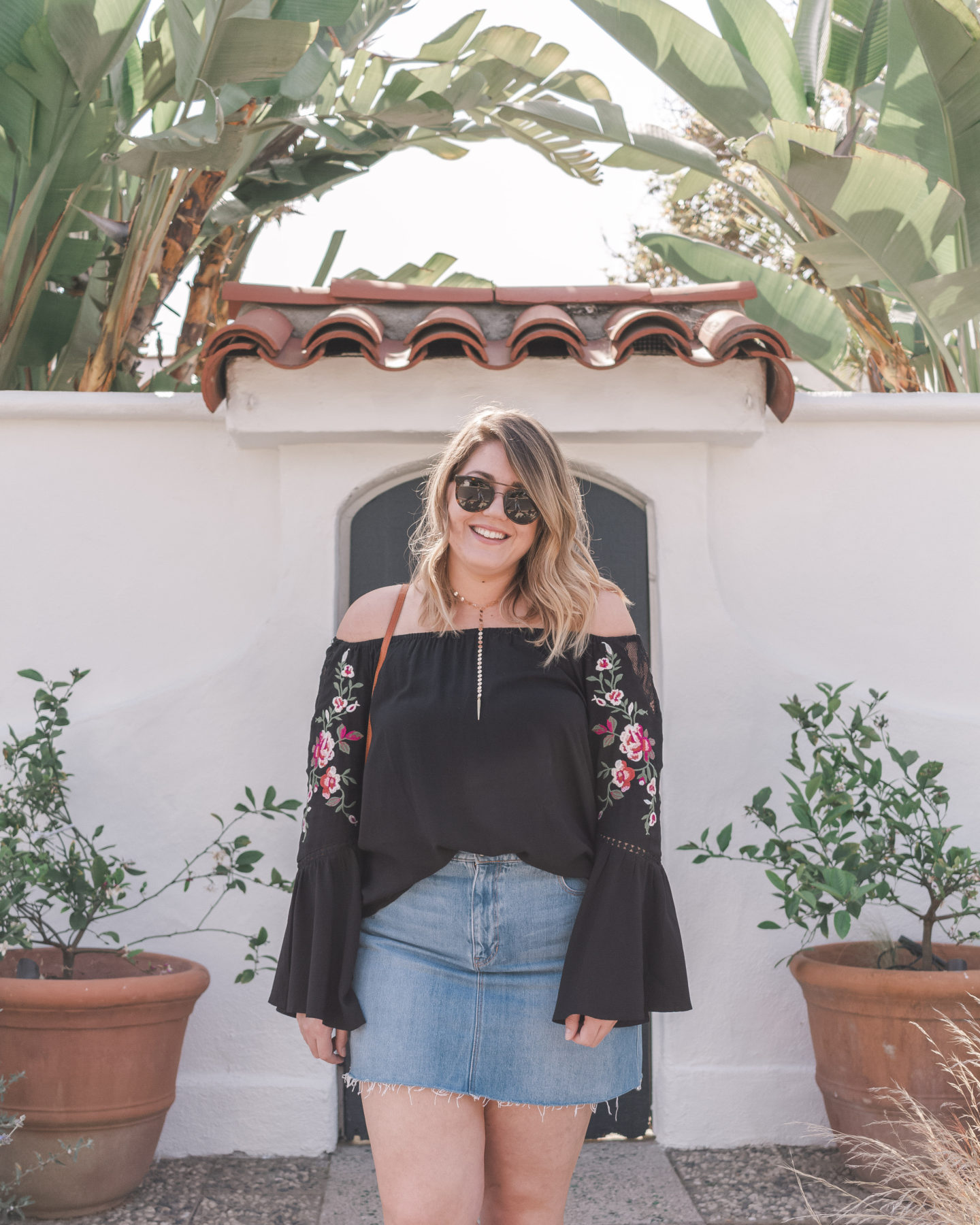 Gozon Floral and Lace Bell Sleeve Top // wanderabode.com