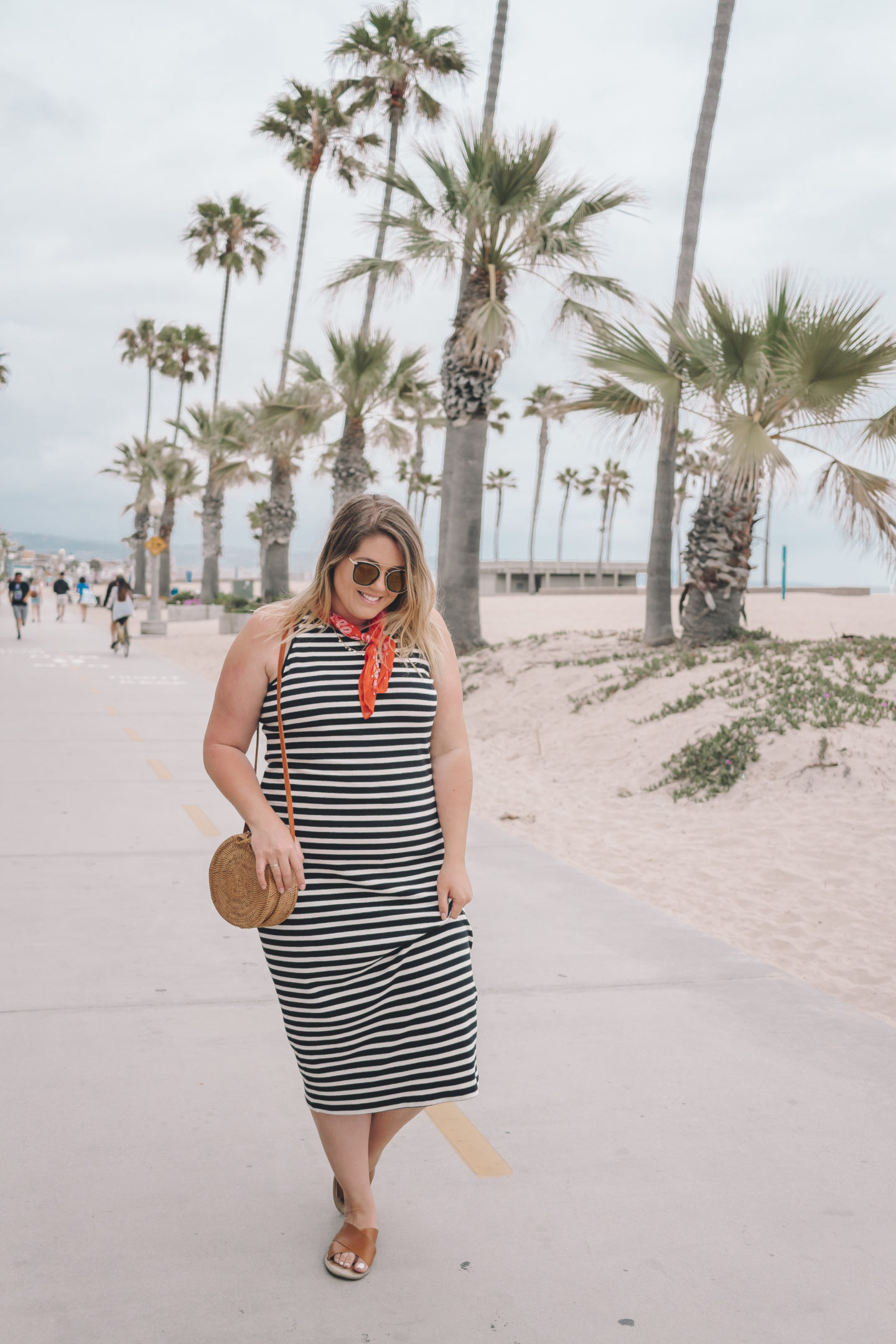 striped midi dress - wander abode