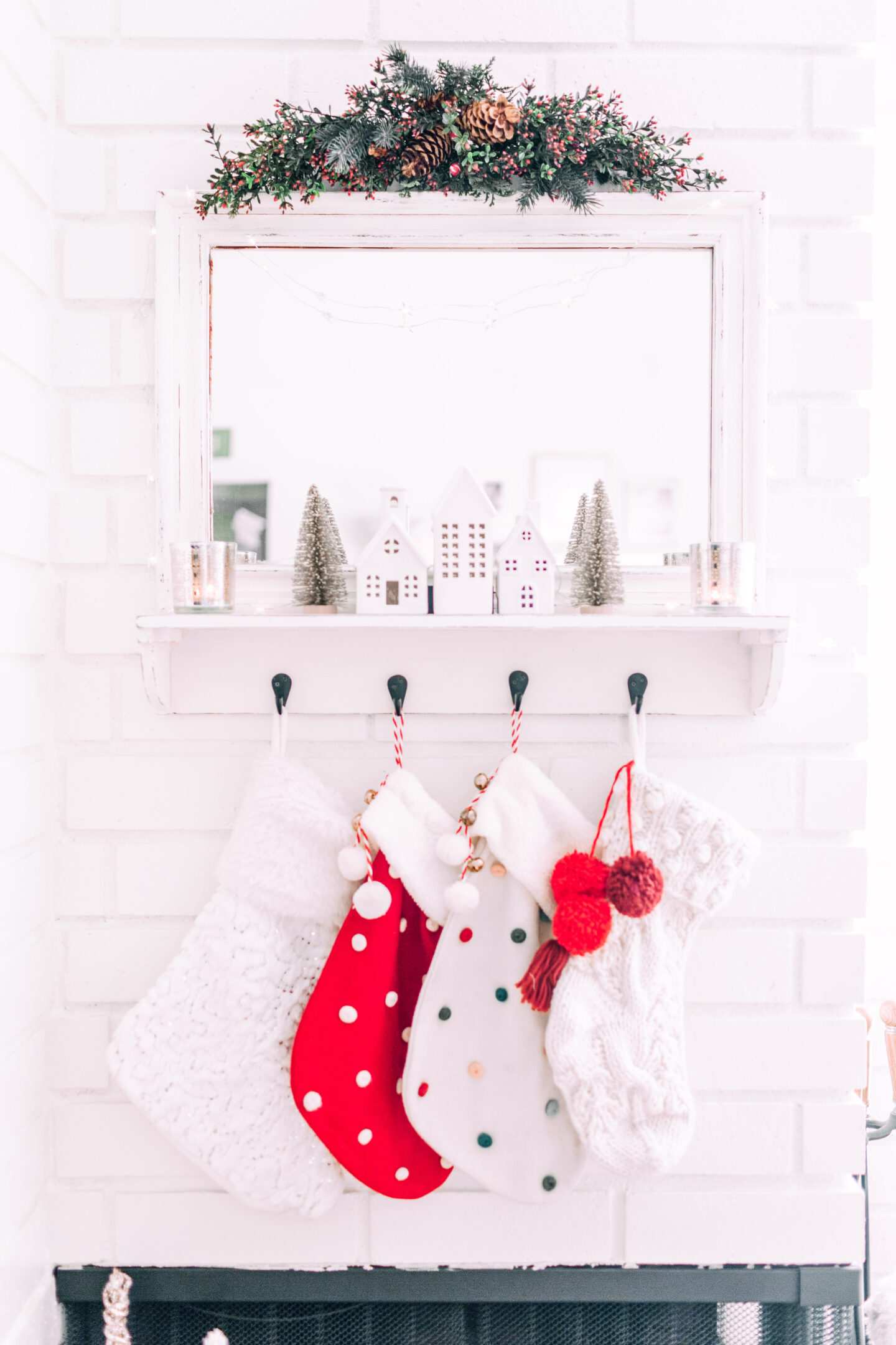 MY CHRISTMAS DECOR: RED & WHITE WONDERLAND // fireplace christmas decor, christmas mantle, target christmas