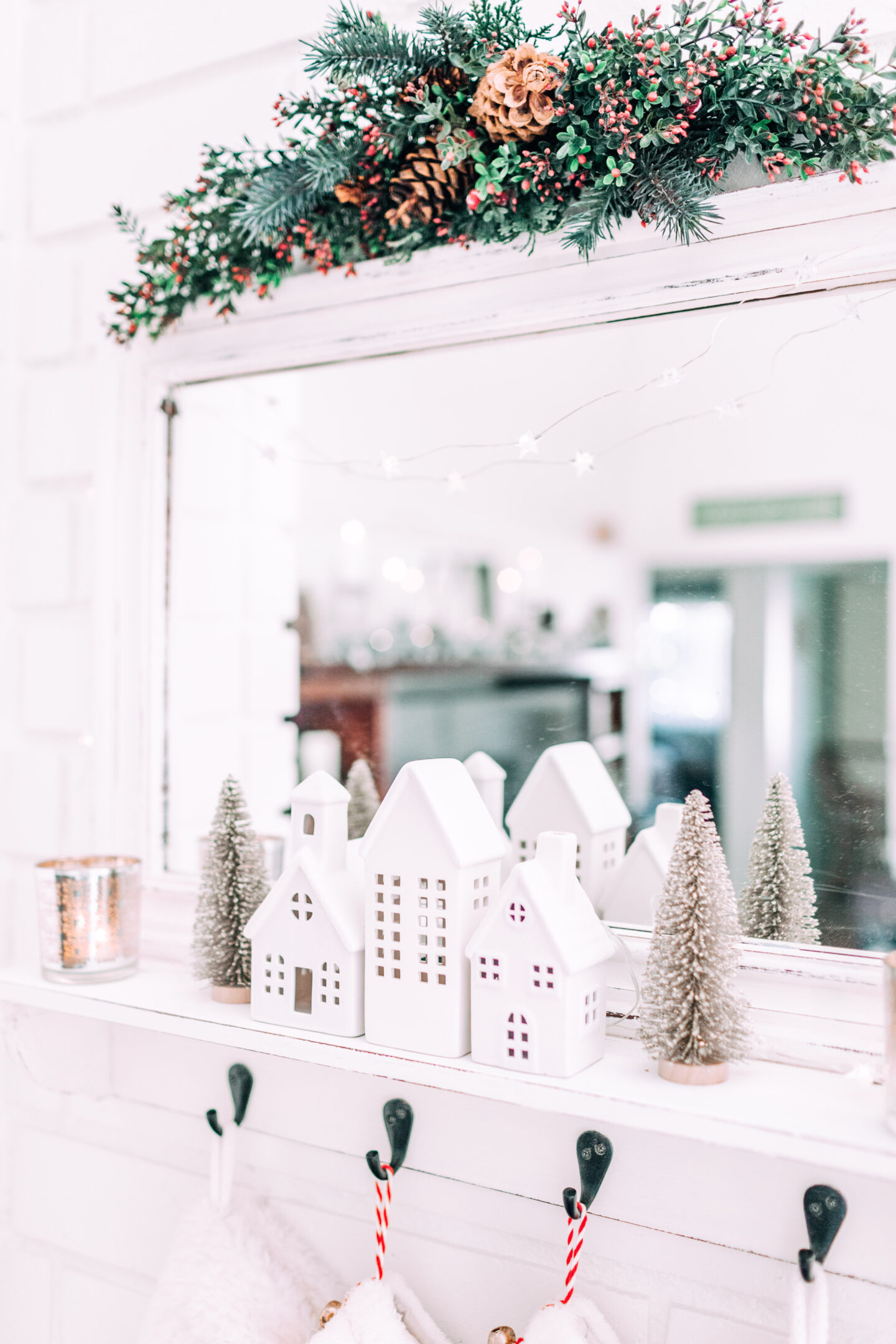 MY CHRISTMAS DECOR: RED & WHITE WONDERLAND // fireplace christmas decor, christmas mantle, target christmas