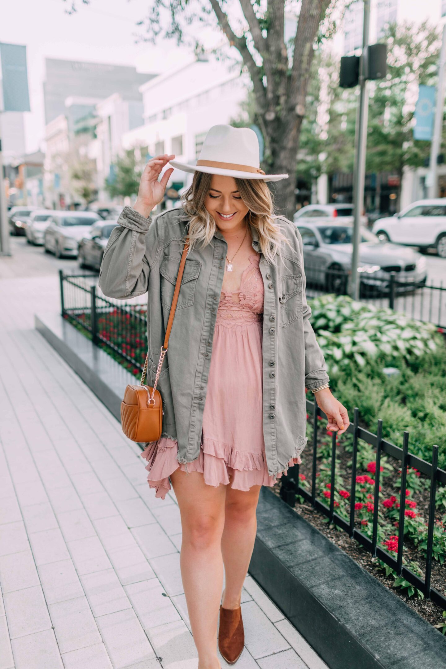 Early Fall Date Night Outfit, free people dress, free people jacket