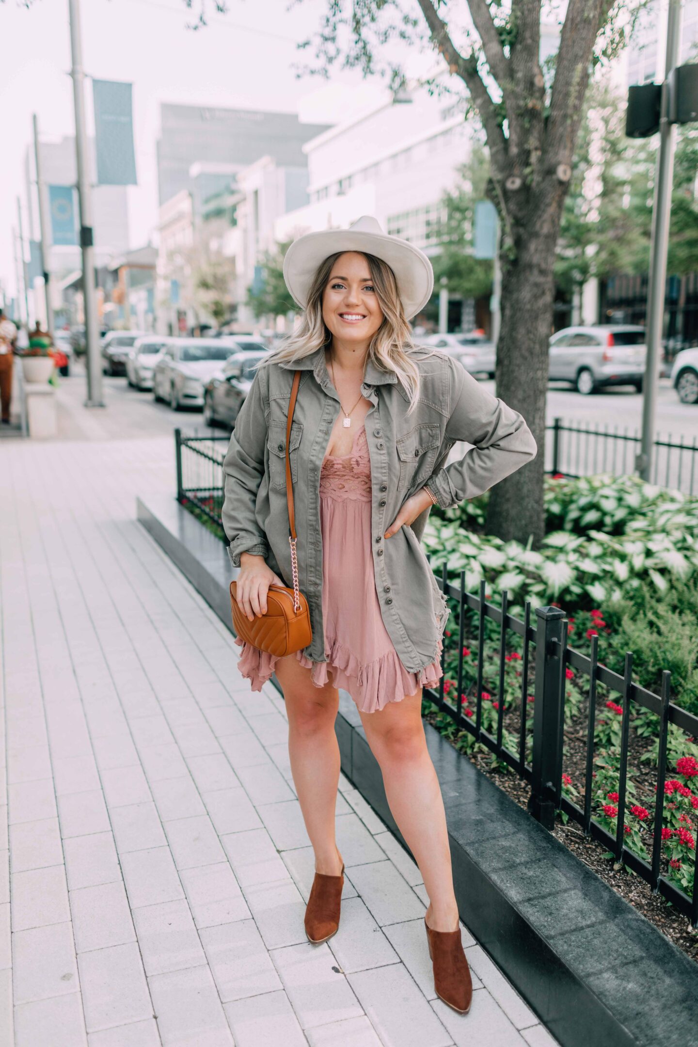 Early Fall Date Night Outfit, free people dress, free people jacket