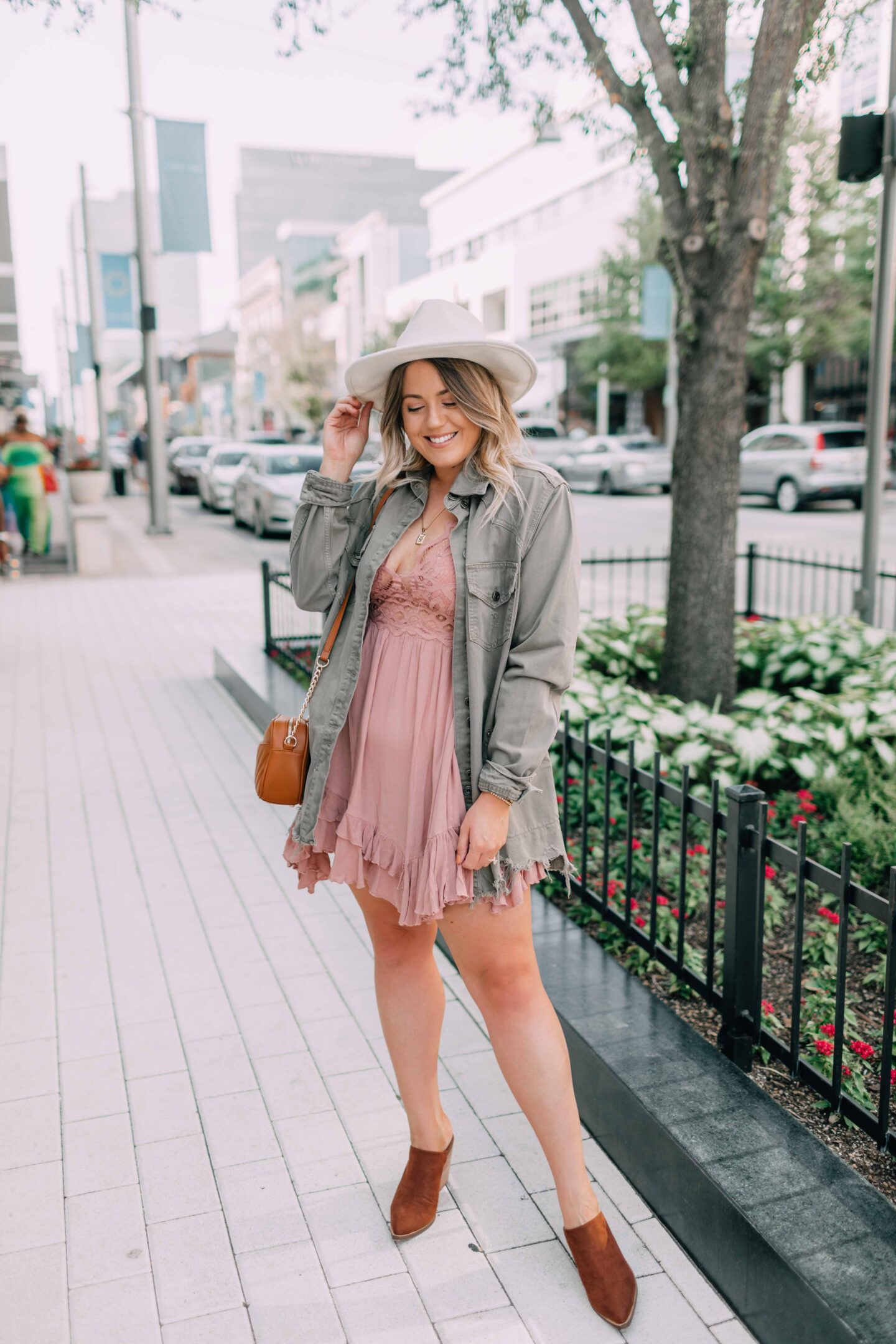 Early Fall Date Night Outfit, free people dress, free people jacket