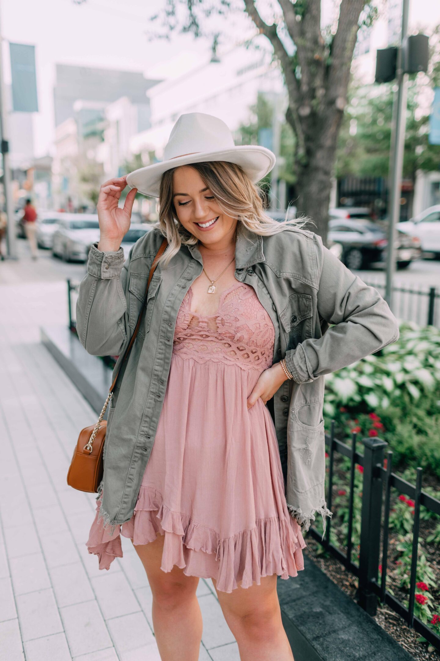 Early Fall Date Night Outfit, free people dress, free people jacket