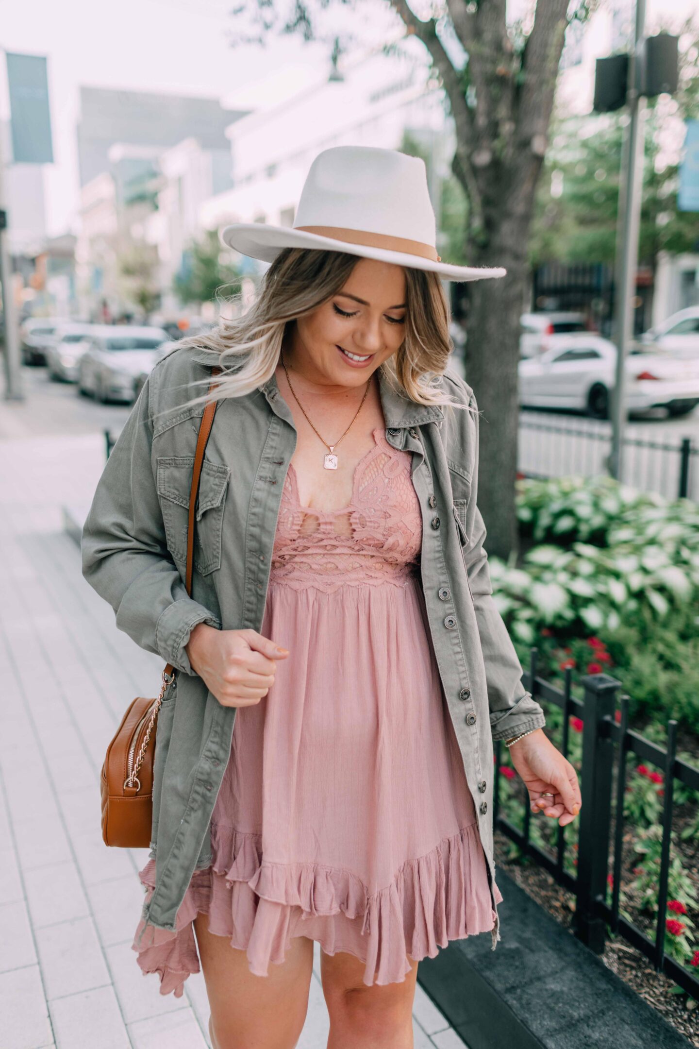 Early Fall Date Night Outfit, free people dress, free people jacket