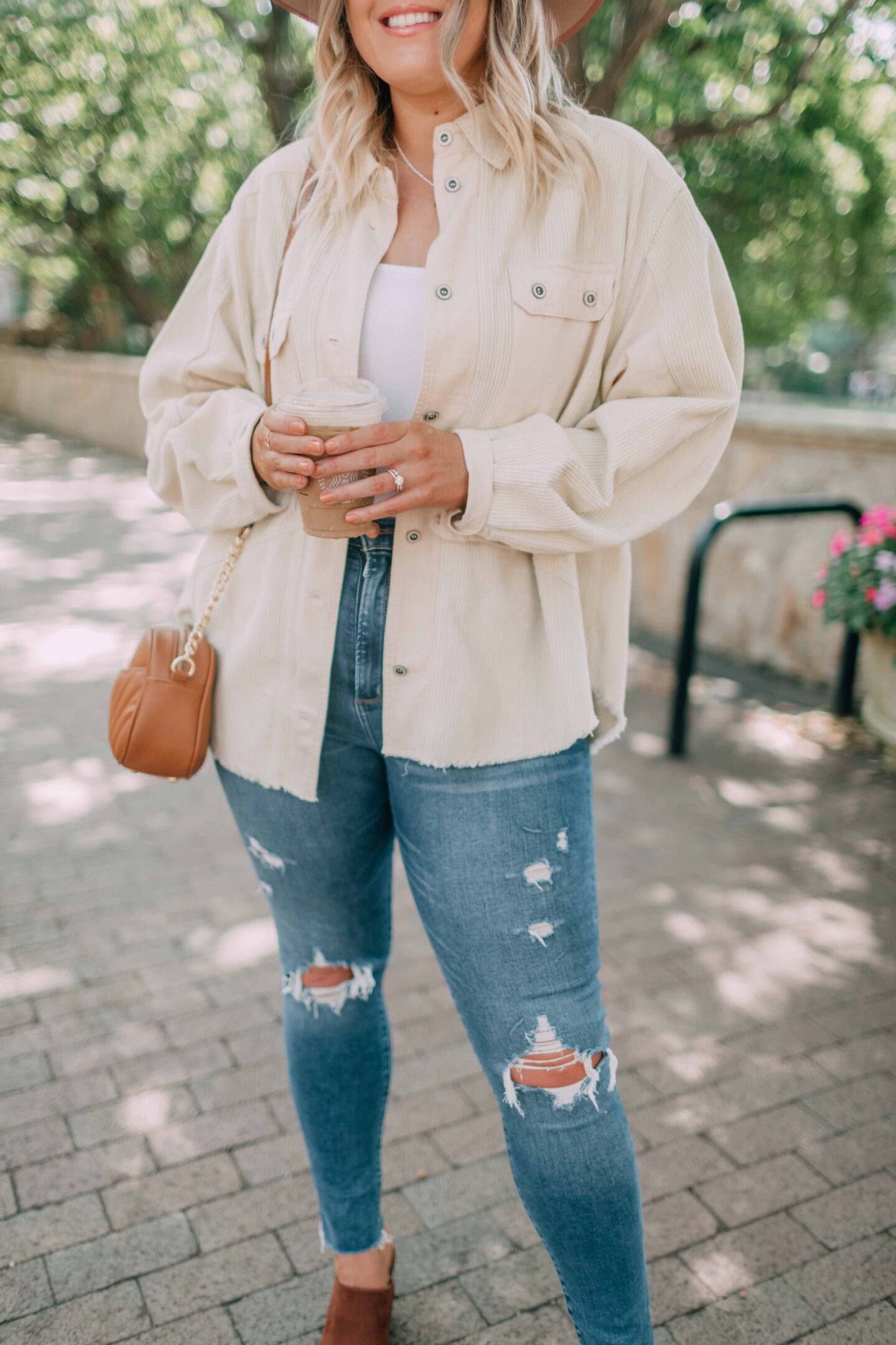cream corduroy shirt jacket from the Nordstrom Anniversary Sale