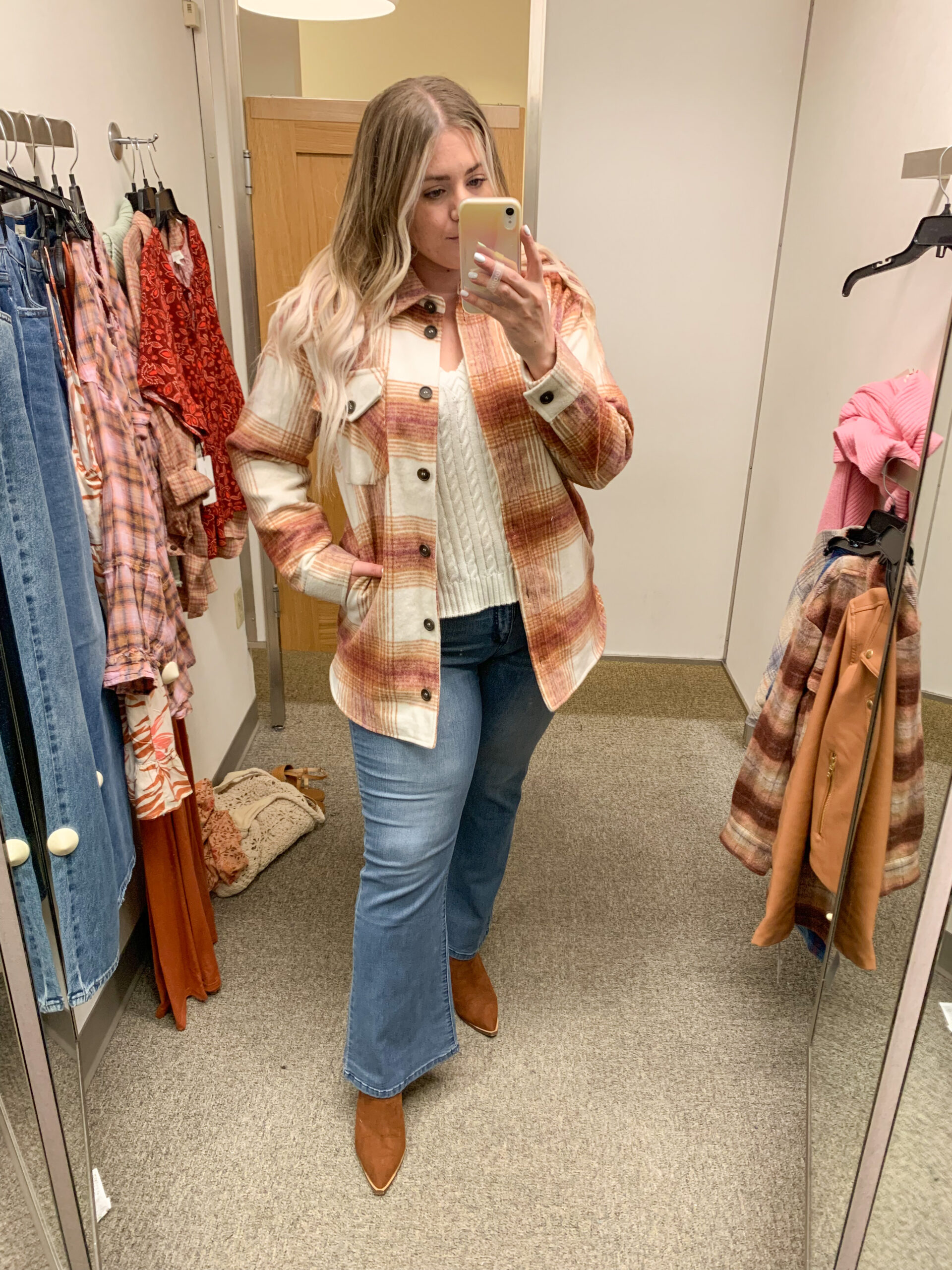 Nordstrom Anniversary Sale try on, plaid shirt jacket