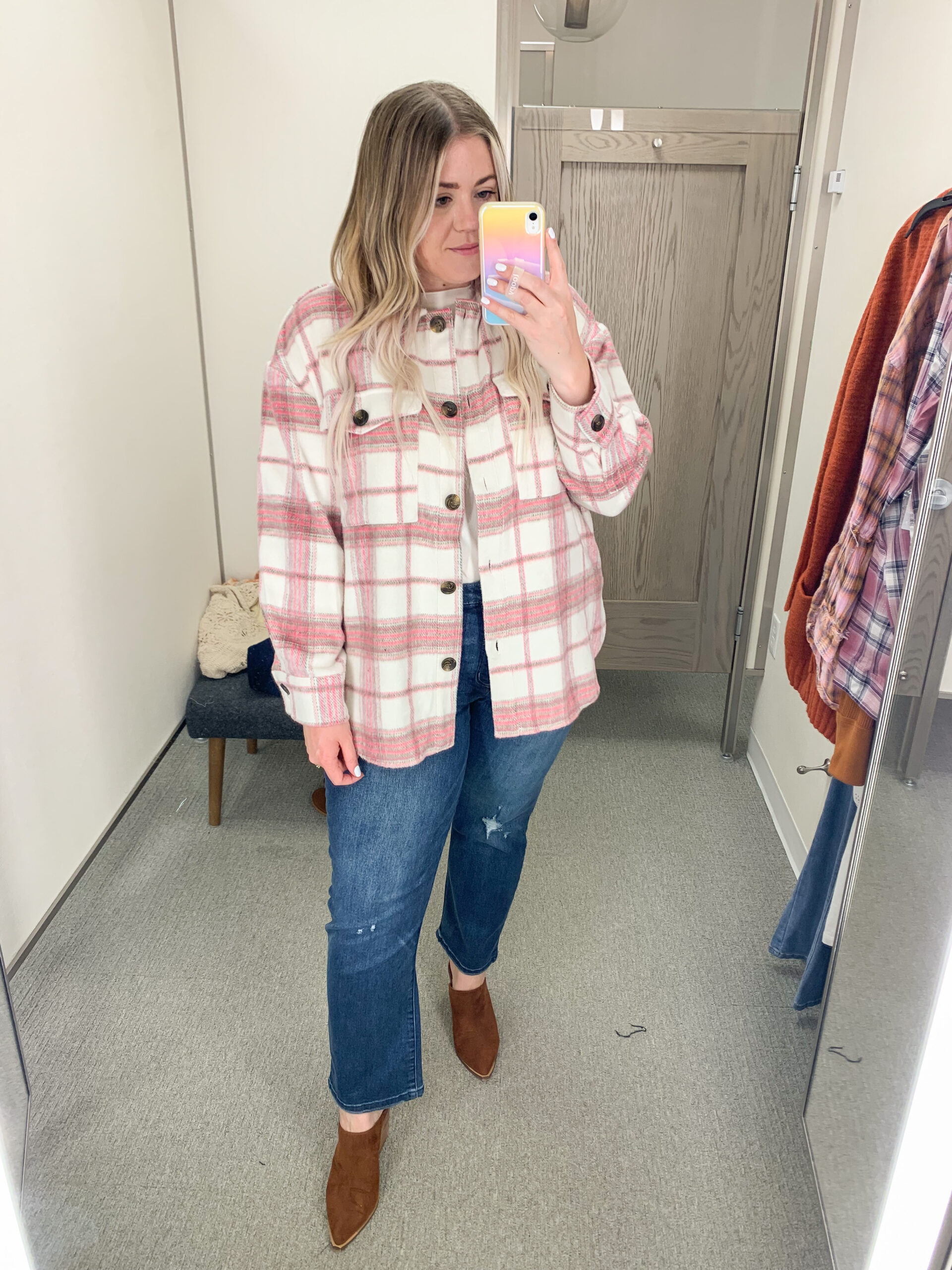 Nordstrom Anniversary Sale try on, pink shirt jacket